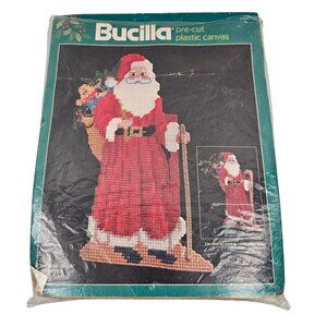 Bucilla Ye Olde Santa Doorstop Plastic Canvas Kit Opened Complete Christmas